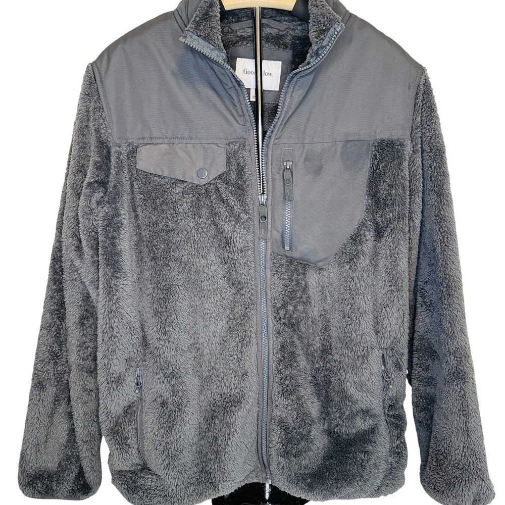 Goodfellow & Co Mens Full Zip Sherpa Fleece Jacket M Outdoors Casual Tactical
